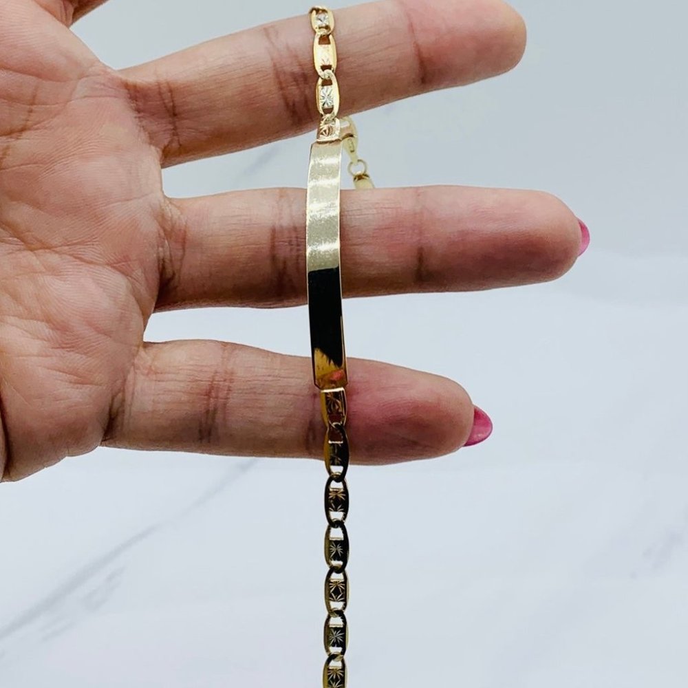 Real 10k Gold Bracelet ID 7” long bracelet